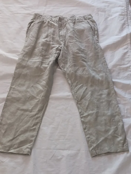 Tommy Bahama Taupe Linen-Blend Pants