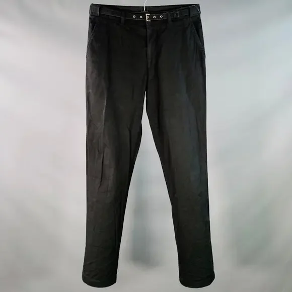 JOHN BARTLETT Size 30 Black Cotton Blend Belted Harness Casual Pants