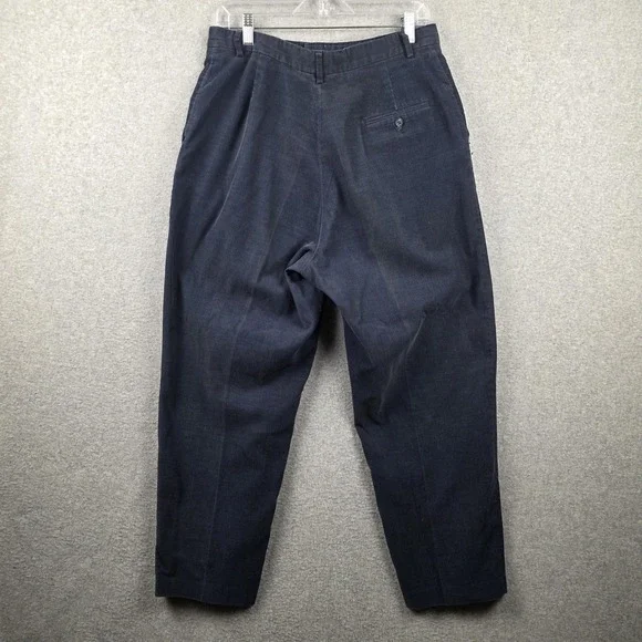 Vintage Lands' End‎ Pants Mens 31x27 Blue Corduroy Chino Tapered USA 80s Casual