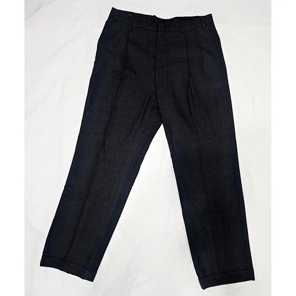 Brooks Brothers Brooksease Dress Pants Black/Dark Gray Made in USA Size Waist 34