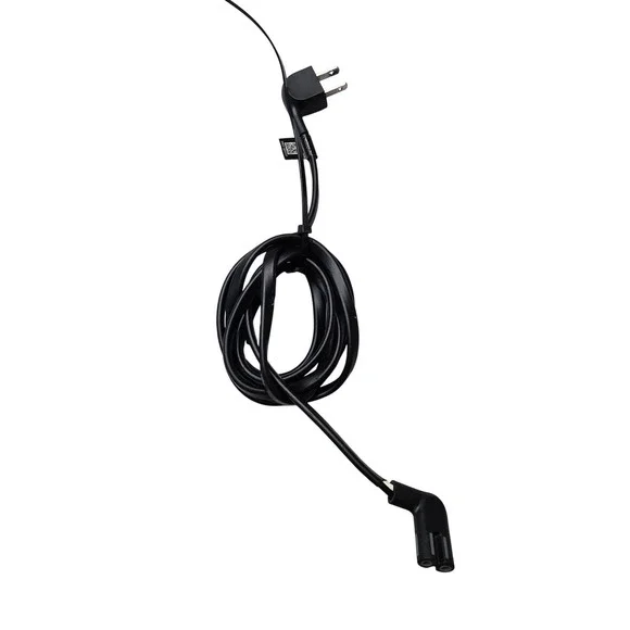 Honglin HL-028V 2-Prong Right Angle Power Cord C7 Non-Polarized 7A 125V Black A4