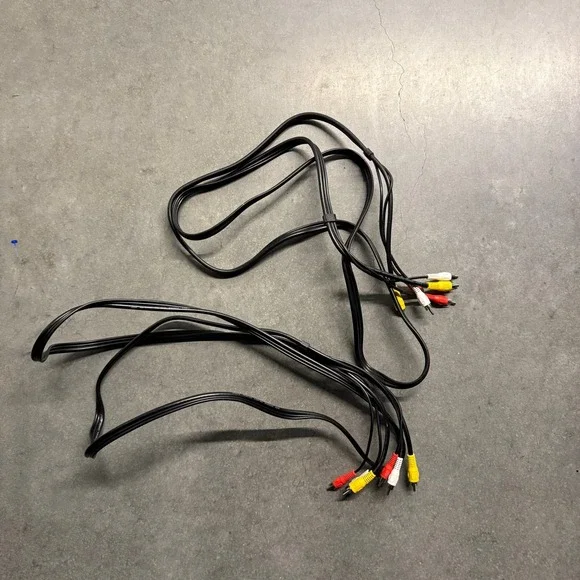 Lot of 2 RCA Composite Audio Video AV Cables Yellow Red White Male to Male