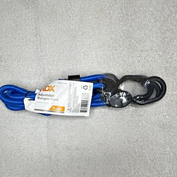 HDX Adjustable Bungee Cords 24 in Blue Plastic Hooks, 2 Pack