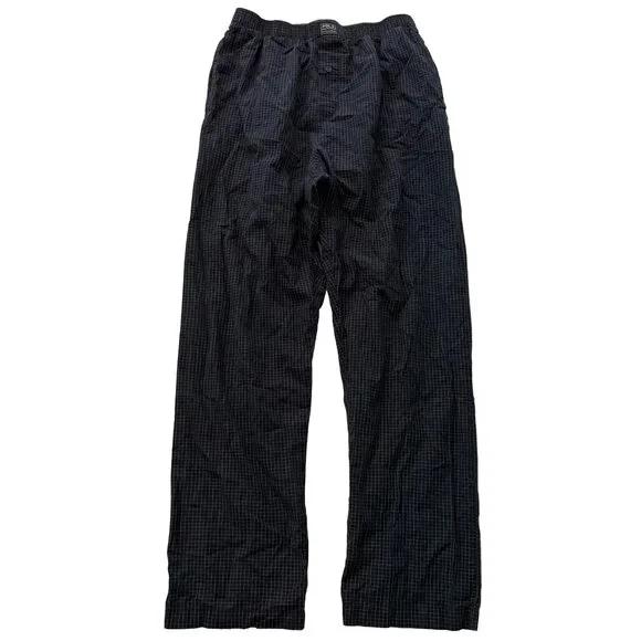 Polo Ralph Lauren Men's Black Plaid Soho Check Pajama Pants Sleepwear Size M