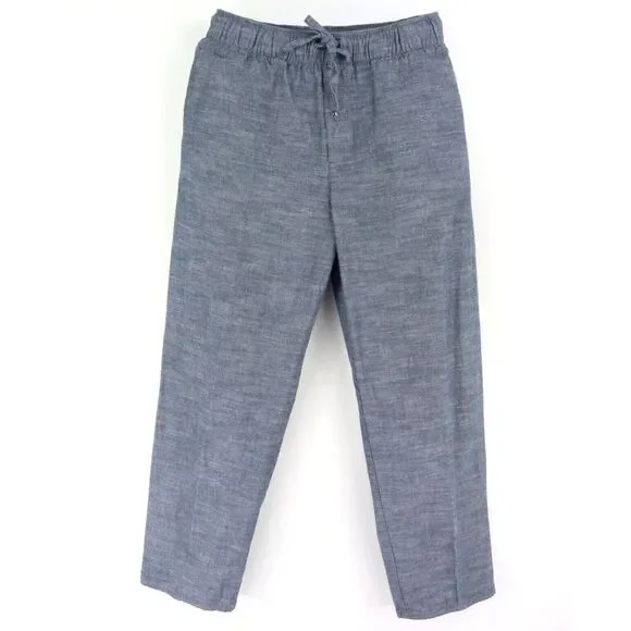 Falls Creek‎ Pajama Pants Mens M Blue Heathered 100% Pockets Pockets Drawstring