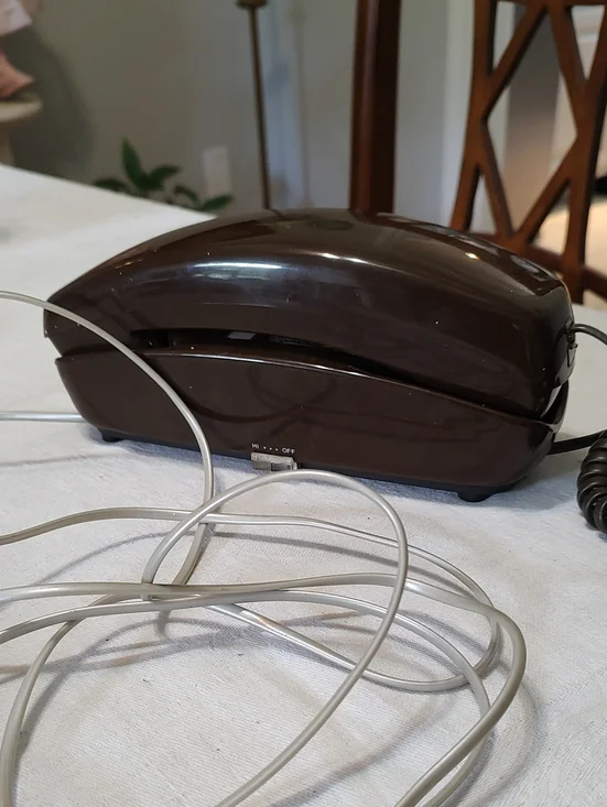 Vintage  Chocolate Brown Trimline Style Push Button Phone