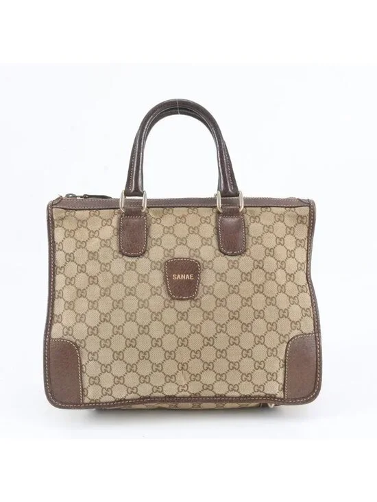 Gucci GG Canvas Leather Tote Bag Shoulder
