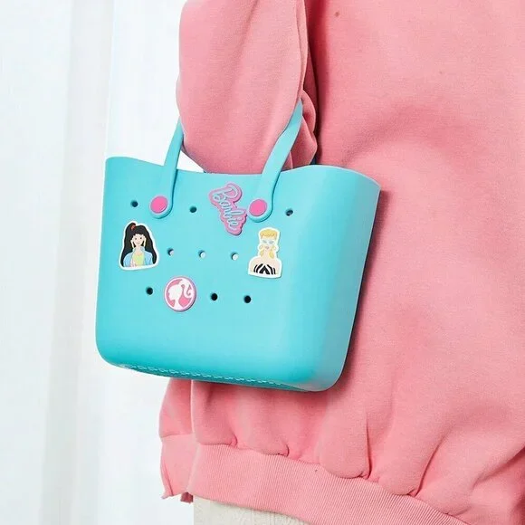 Blue Casual Women's Cartoon Pattern Tote Bag Portable Travel School Lunch Picnic