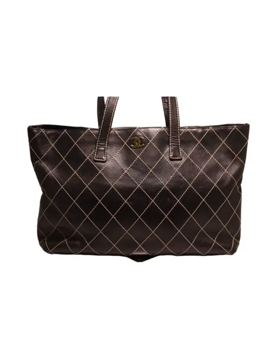 Chanel Leather Wild Stitch Tote Bag