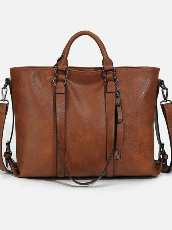 Classic Tan Tote Handbag - Women Bags w/ wallet