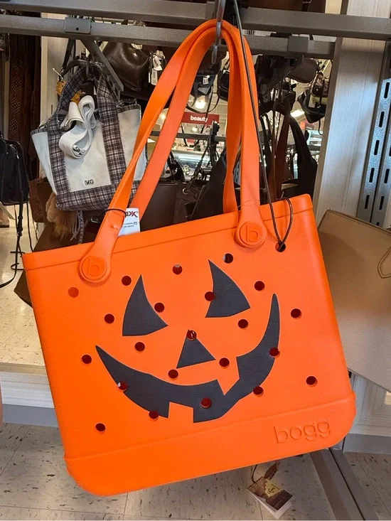 Orange Halloween Pumpkin jack-o’-lantern croc like Tote Bag