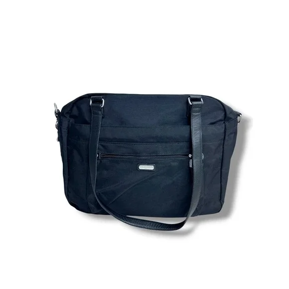 Baggallini Overnight Expandable Laptop Tote Large Black RFID Wristlet Travel Bag