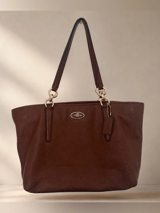 Coach Brown Pebbled Leather Large Tote