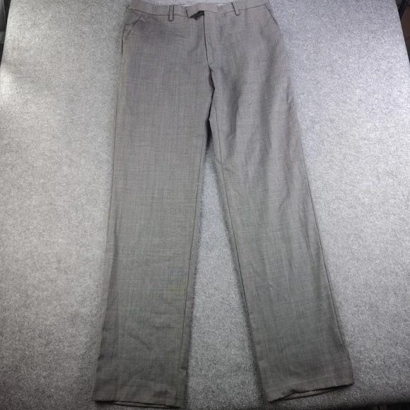 Banana Republic Dress Pants Mens 34x34 Tailored Slim Fit Gray Nailhead Wool