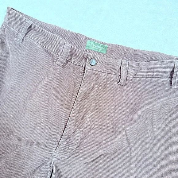 Eddie Bauer Corduroy Pants Mens 42 T‎ Wide Leg Classic Fit Brown Cotton Baggy