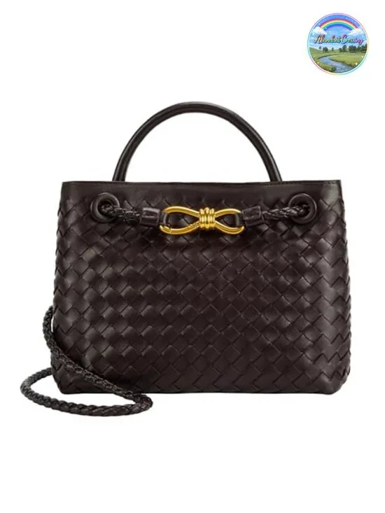 Woven Tote Handbag Faux Leather Shoulder Bag Top Handle Crossbody