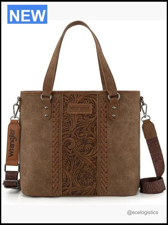 Medium Tote Bag with Detachable Crossbody Strap and Zipper Closure