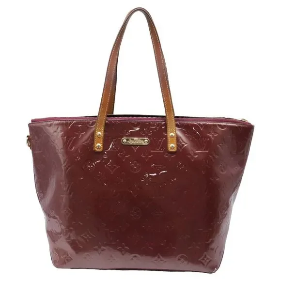 Louis Vuitton Bellevue GM Tote Bag in Burgundy Patent Leather