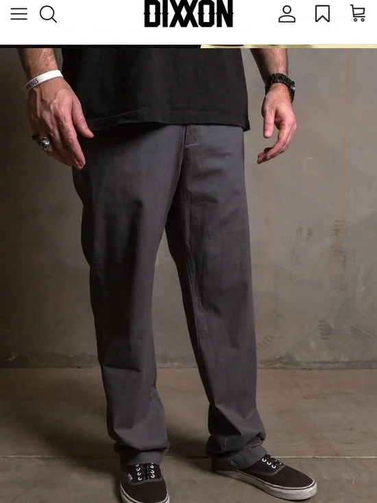 DIXXON Chino Pants - Charcoal 36 X 30