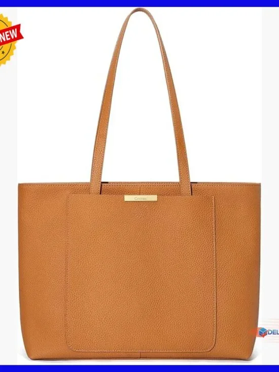 Large Leather Tote Bag with Zipper Top Handle Shoulder Satchel Hobo