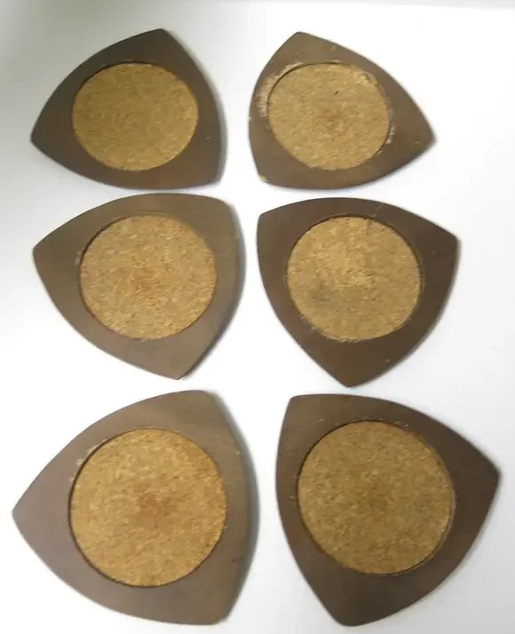 Vintage Coaster Set Wood Cork Mid Century Modern Japan Serv Wood Hand Carved