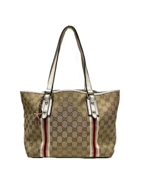 Gucci GG Canvas Sherry Line Tote Bag