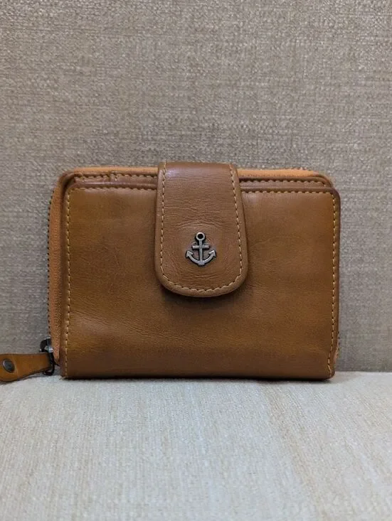 Harbour 2nd Isidora Leather Bifold Zip Around Wallet in Saffron RFID