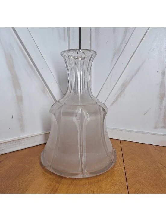 Mid 19th Century Blown Glass Molded Flint Decanter White Cloudy Haze 9
