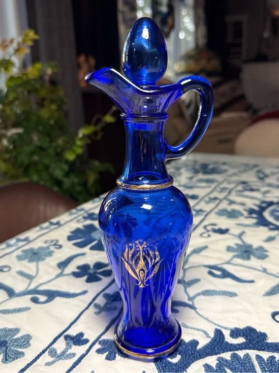 Vintage Avon Cobalt Blue Decanter Vase Pitcher Classic Ralph Cottage Country