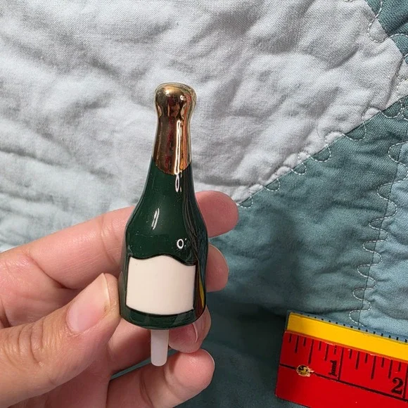 Nora Fleming Champagne Bottle Green Plate‎ Charm