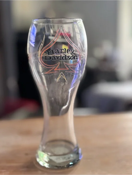 vintage Harley-Davidson Cafe tall pilsner beer glass