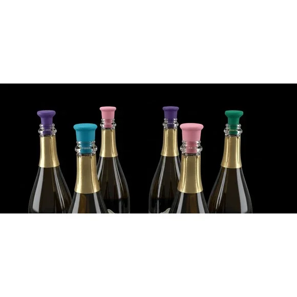 8 Piece Multicolor Silicone Wine Bottle Stoppers Reusable‎ Airtight Caps Set