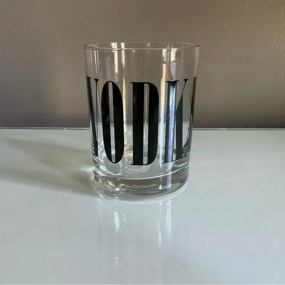 Vintage VODKA Graphic Rocks Glass