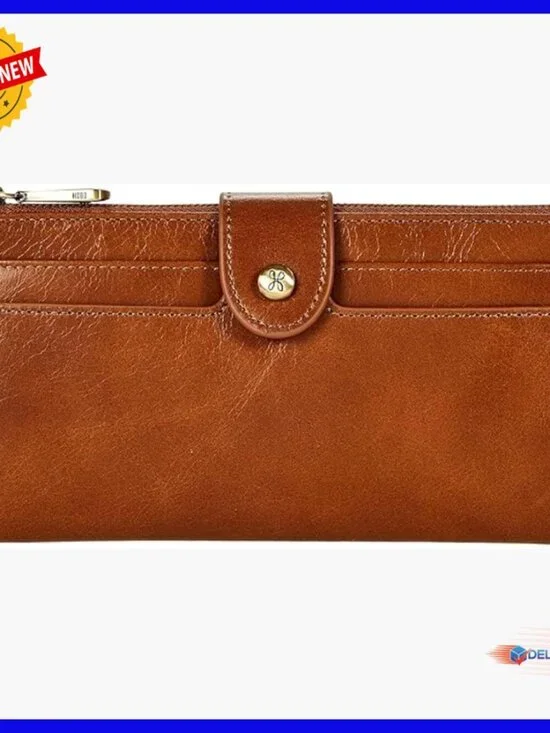 Leather Continental Wallet with Multiple Pockets and Snap Closure