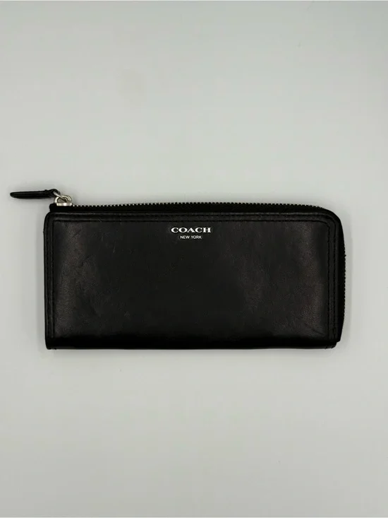Coach Black Leather Zip-Around Women’s Wallet
