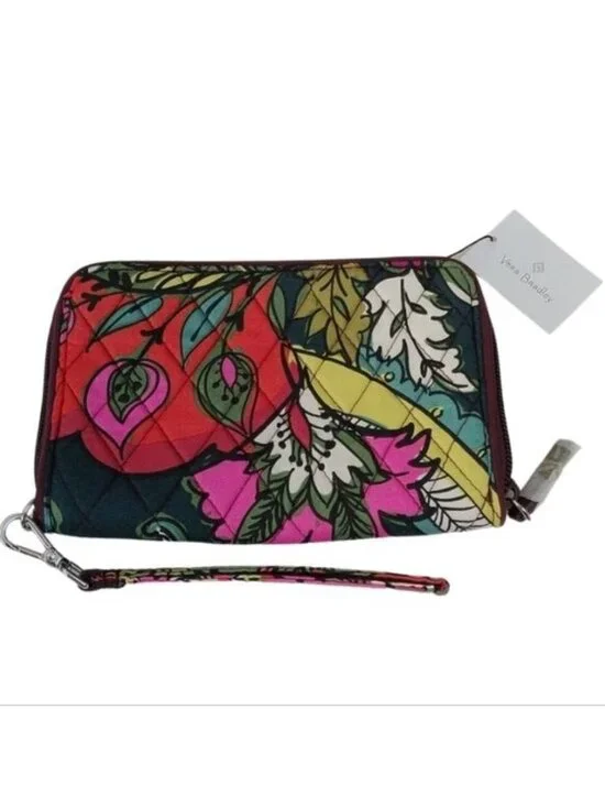 Vera Bradley RFID Grab & Go Wristlet in Autumn Leaves, Large