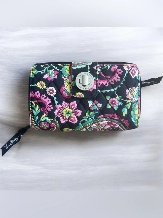 Vera Bradley Petal Paisley Zip Around Wallet Retired ‘14