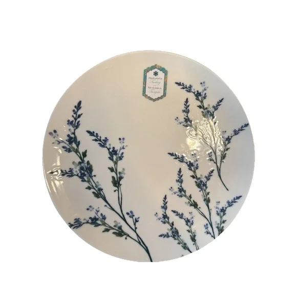 4x Intesa Blue Wildflower Dinner Plate Delicate‎ Floral White Turkey 10.5