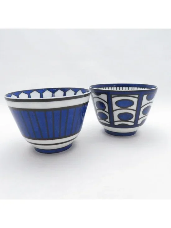 Hermes Blue Daiyu Large Bowl Set Deep Plate Discontinued Rare Luxury