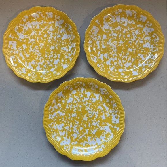 Pioneer Woman Country Splatter Yellow Melamine Appetizer Plate 6.5