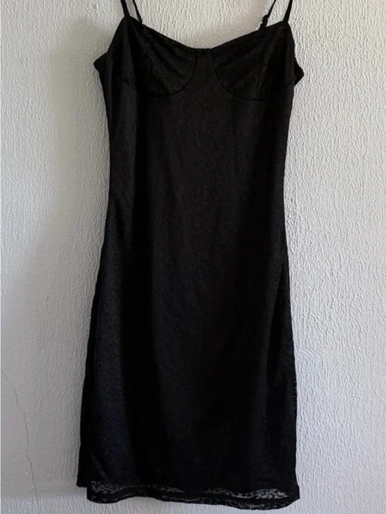 H&M Divided Y2K Lace Mini Slip Dress XS Cami Bustier Bodycon Coquette Whimsigoth