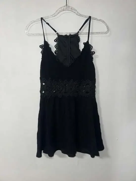 Lulus Take a Moment Black Crochet Lace Mini Dress