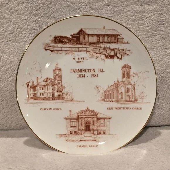 Farmington Illinois 1834-1984 Centennial Commemorative Plate Limited Edition