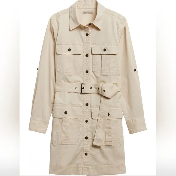 Banana Republic Heritage Expedition Cream Belted Dress