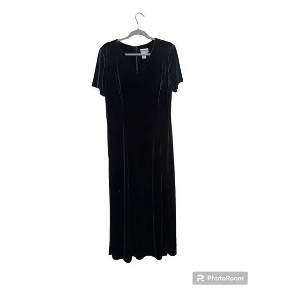 Vintage‎ 90s hunter green velour maxi dress size xl