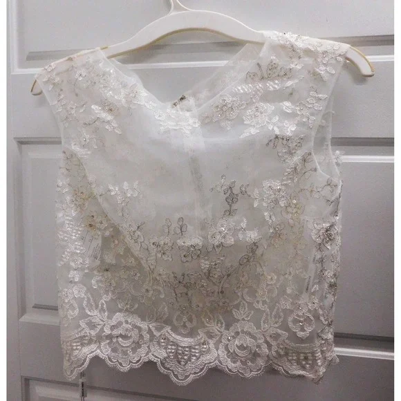 New Luna Novias Wedding Lace Bolero Vest sz 12‎