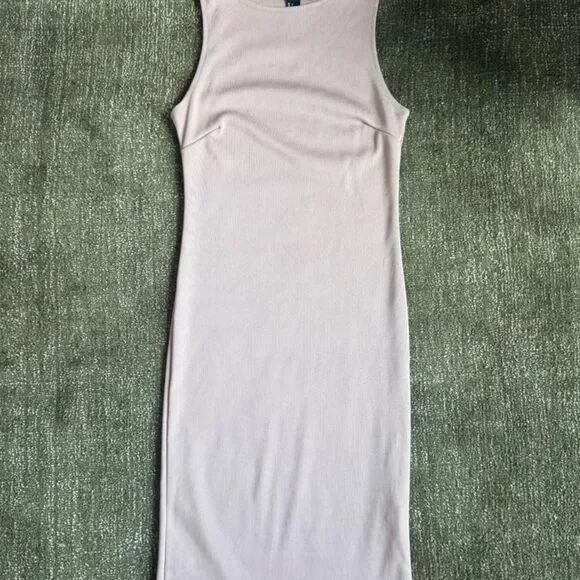 Forever-21 Women's Tan and Cream Dress