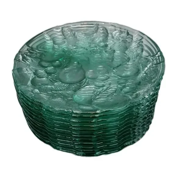 12 Vintage Libbey Orchard Green 8