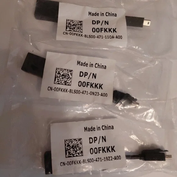Lot Of 3 Dell Mini DisplayPort Male To DisplayPort Female Adapter DP/N 00FKKK