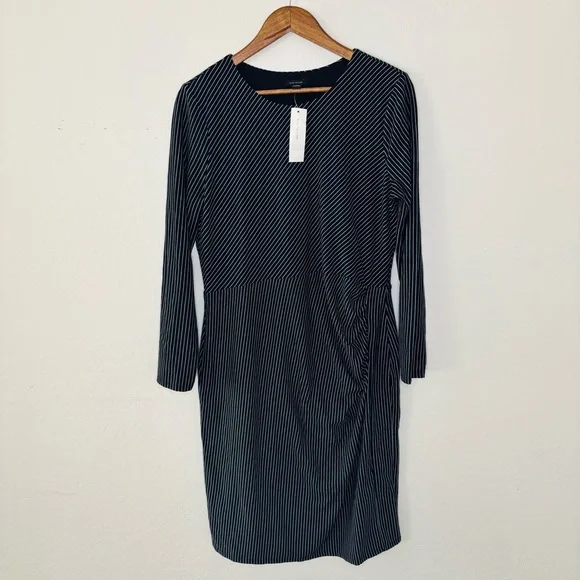 Ann‎ Taylor Pinstripe Dress NWT Women’s Long Sleeve Workwear Large S490283
